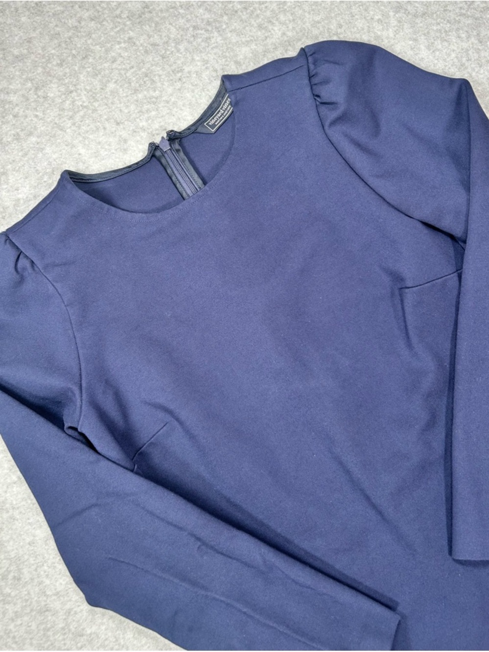 Vineyard Vines Navy Long Sleeve Puff Shoulder Shift Dress XS